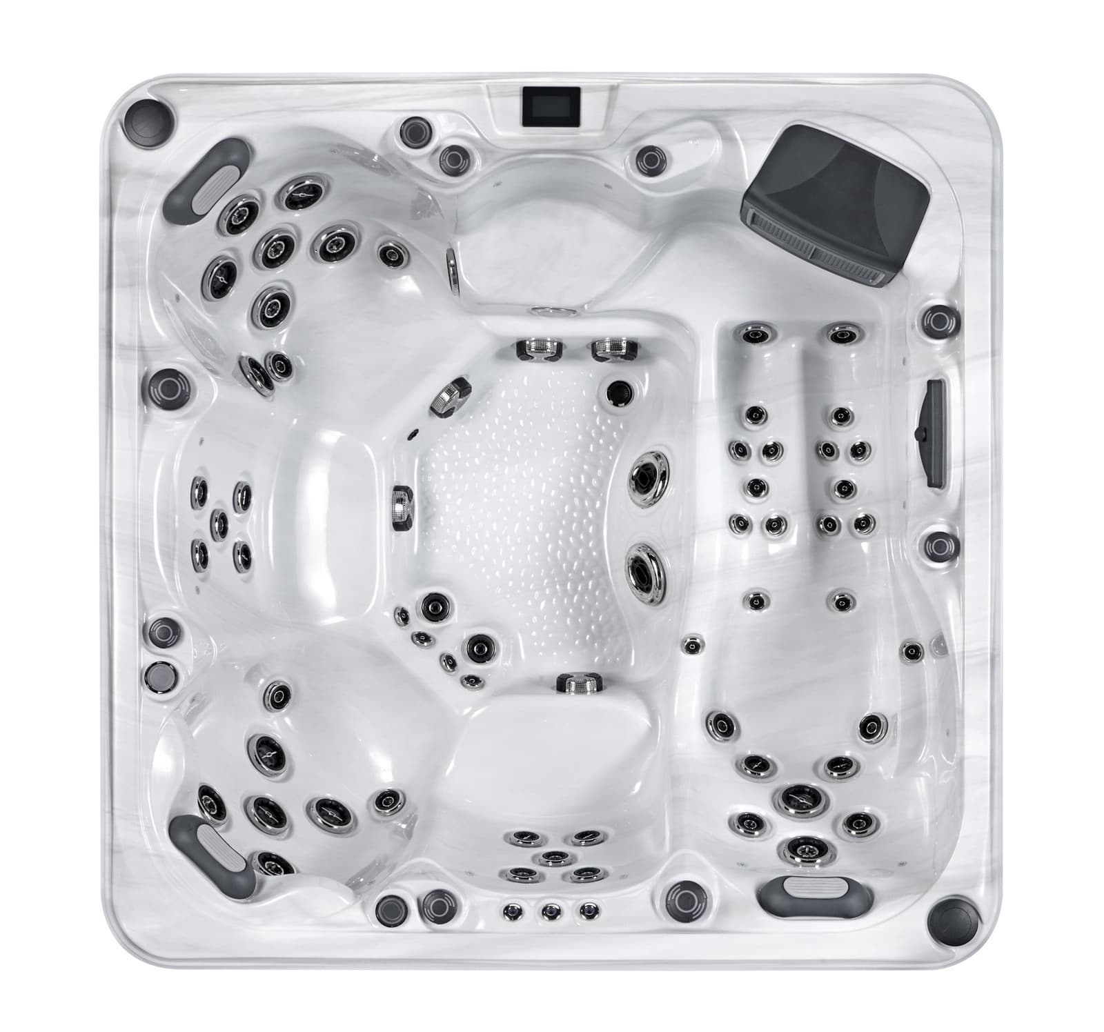 Blue Wave Helios Grand hot tub on the showroom floor